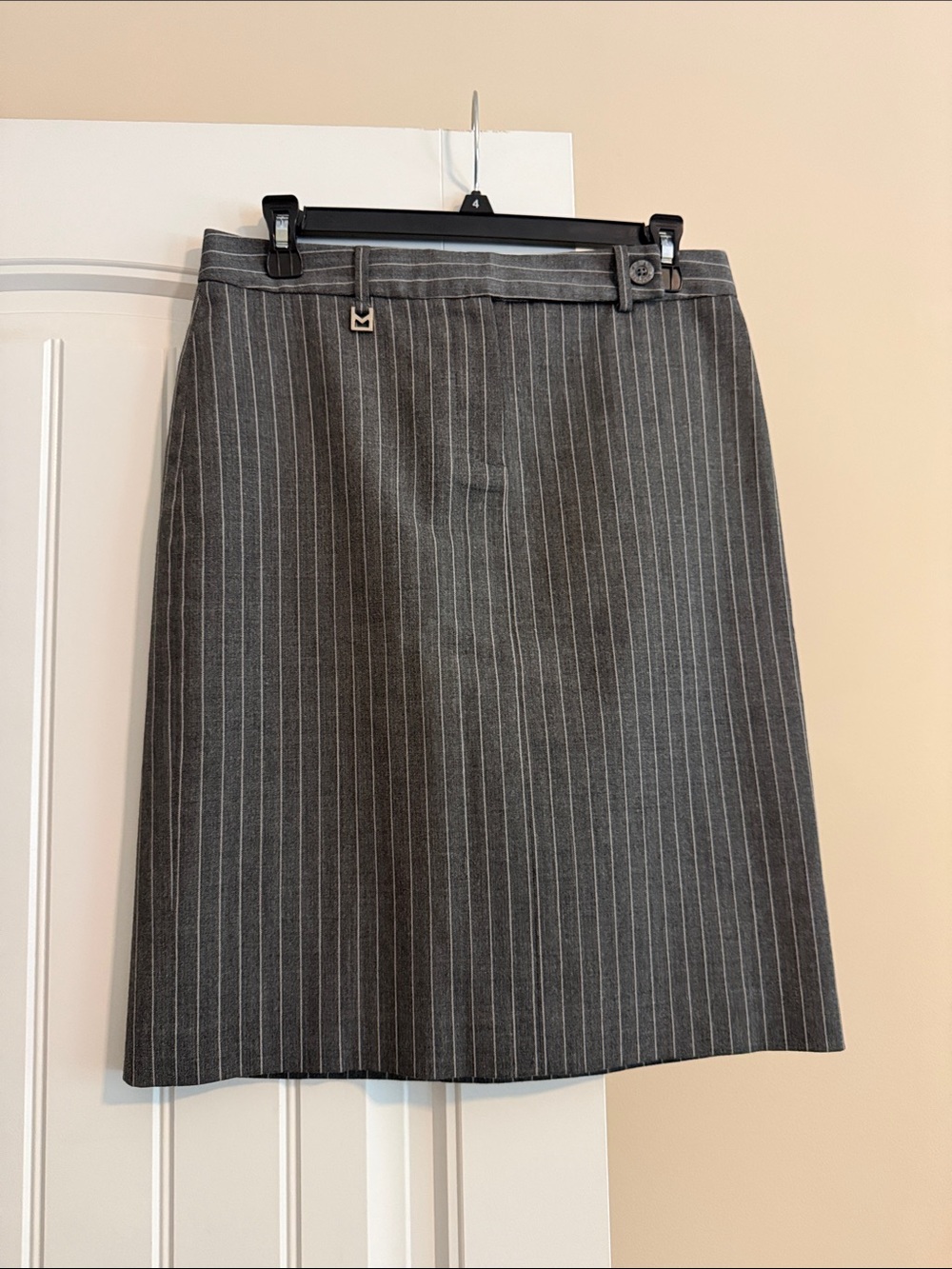 Michael Kors Collection Gray Pinstripe Pencil Skirt